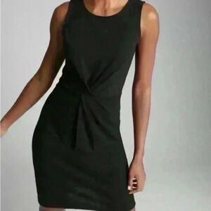 GAP Black Sleeveless Twist-Front Sheath Dress